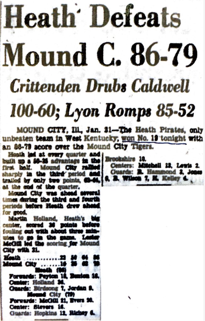 Heath Defeats Mound C 86-79 (1956)