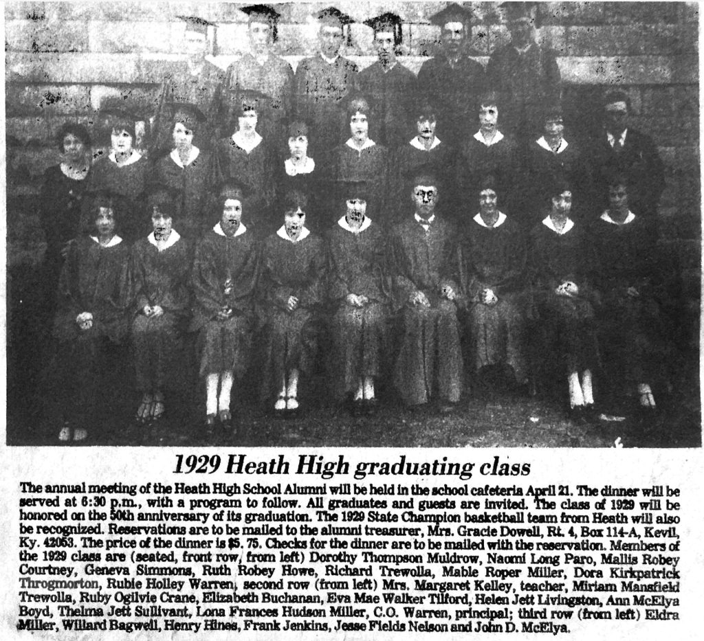 1929 Heath High Graduating Class