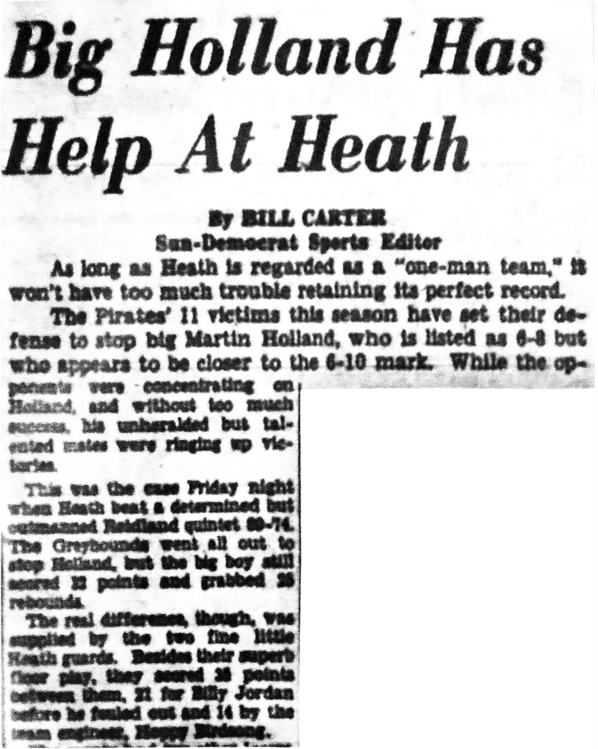 Big Holland Has Help at Heath 1-6-56