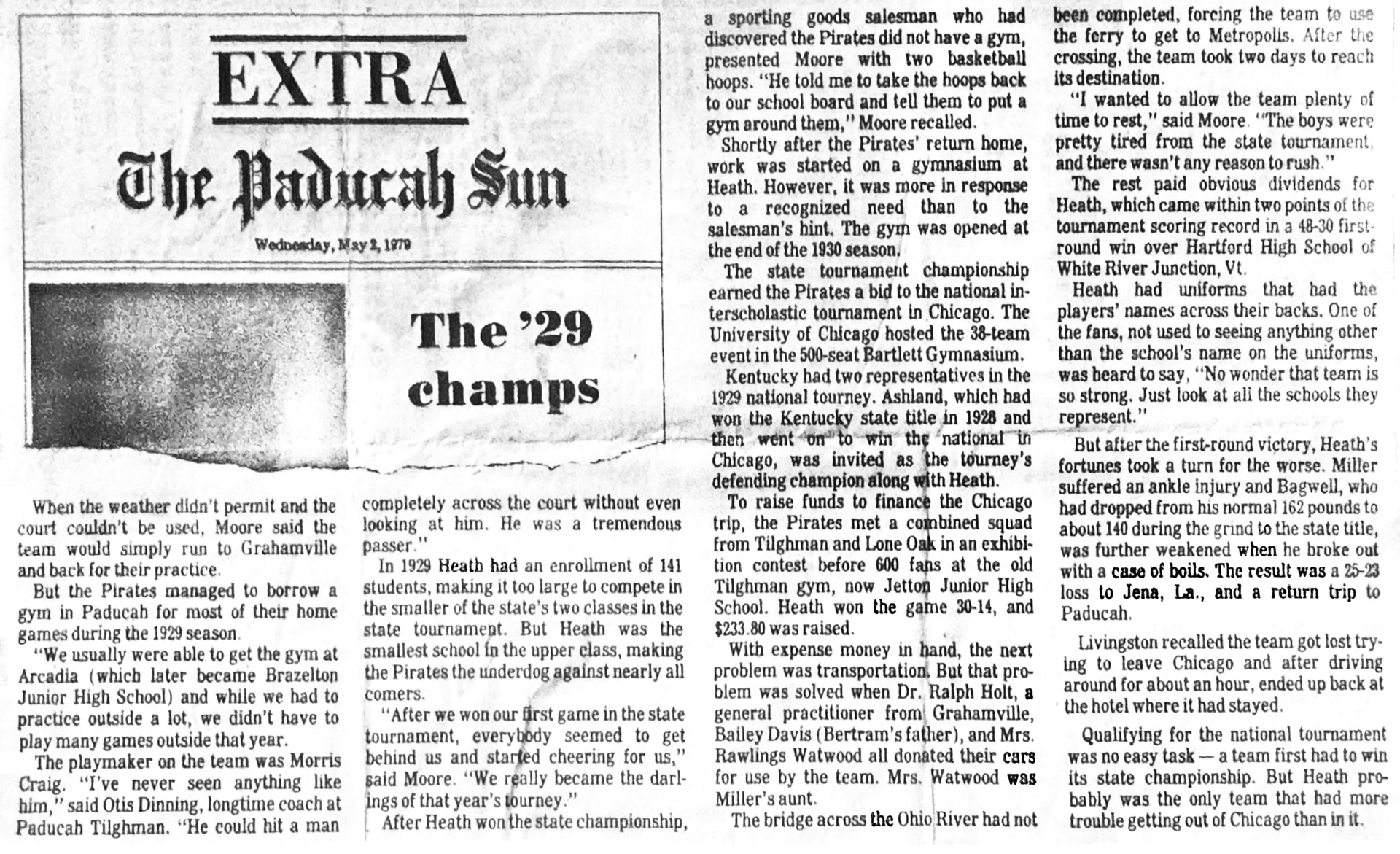 Extra Paducah Sun 5-3-1979 The 29 Champs