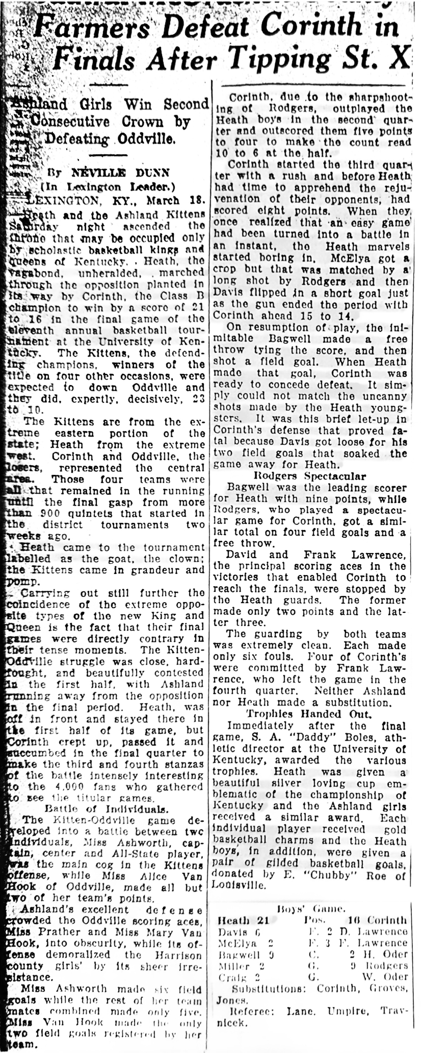 Farmers Defeat Corinth