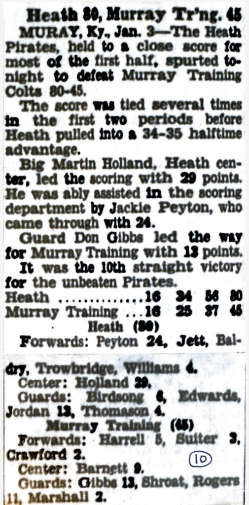 Heath 80 Murray Training Colts 1-3-56