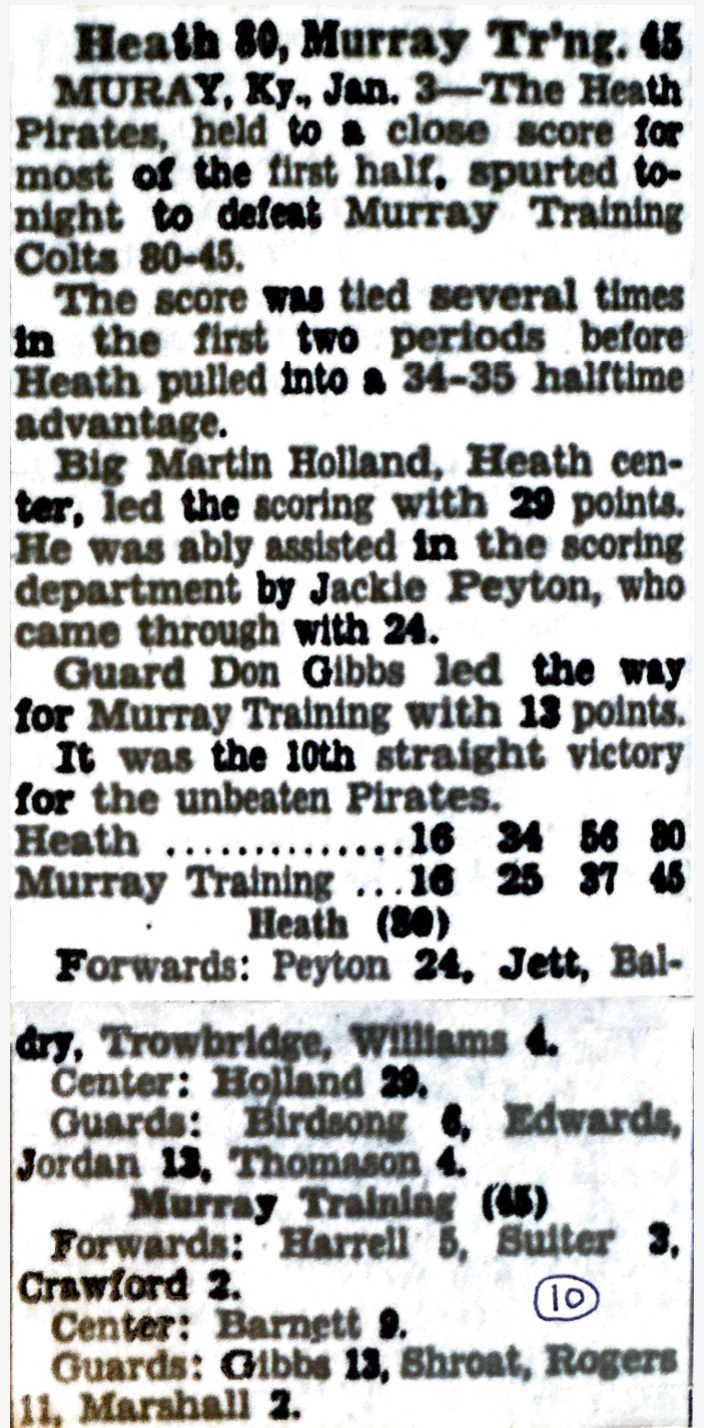 Heath 80 Murray Training Colts 1-3-56
