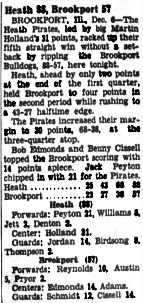 Heath 88 Brookport 57