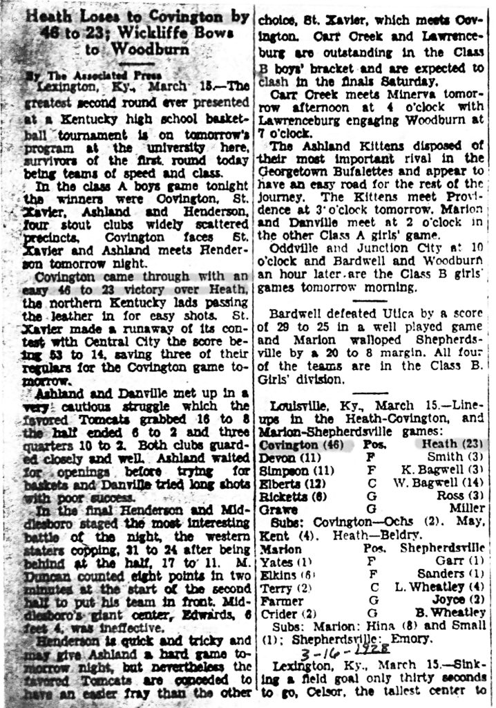 Heath Loss to Covington by 46-23 - Wickliffe Bows to Woodburn