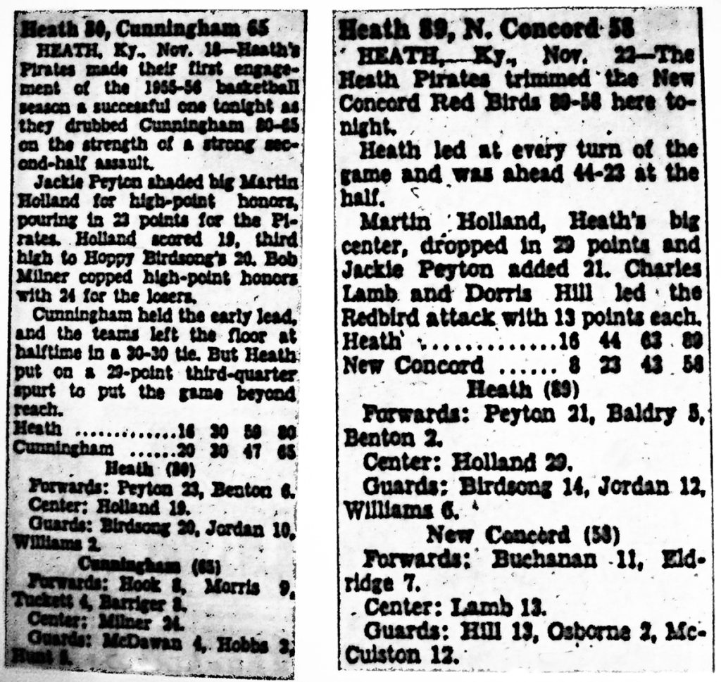 Heath Pirates 1956 Undefeated Reg Season Begins