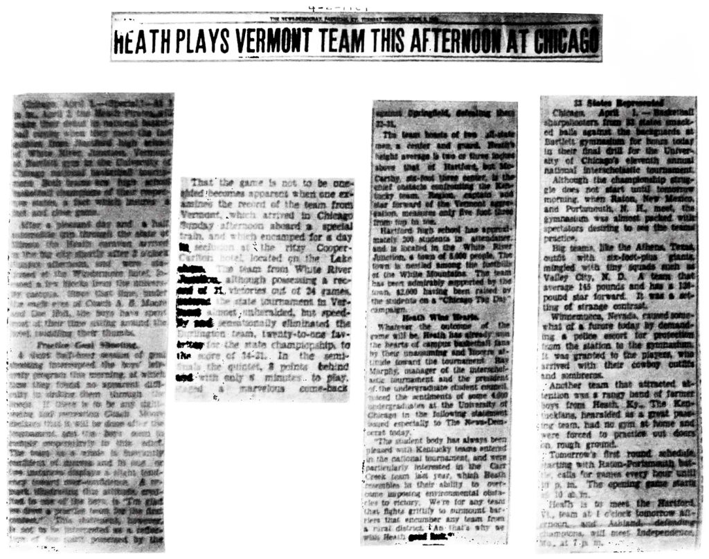 Heath Plays Vermont Team This Afternoon at Chicago 4-2-1929