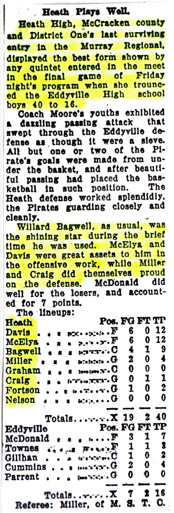 Heath Plays Well District One