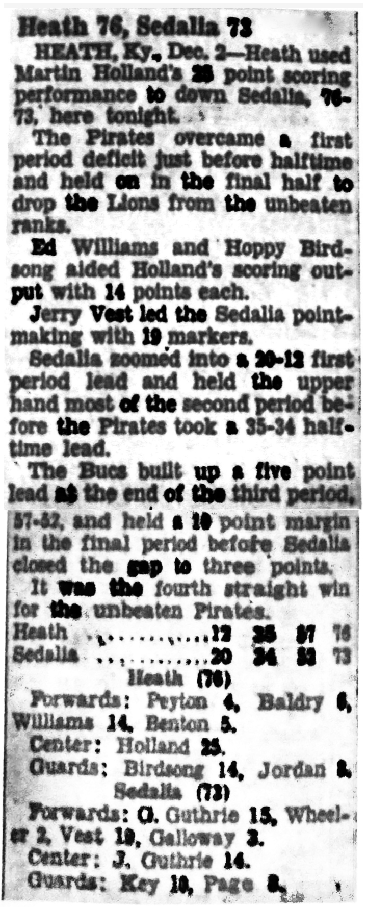 Heath 76 Sedalia 73 12-2-56