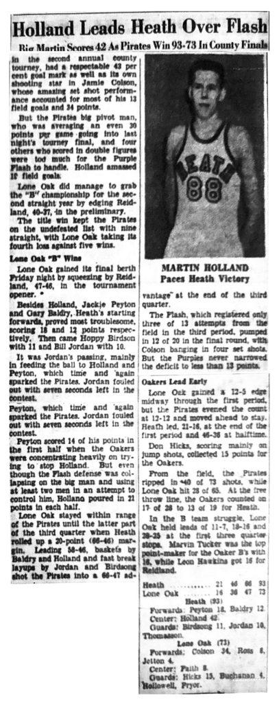 Holland Leads Heath Over Flash 12-3-56