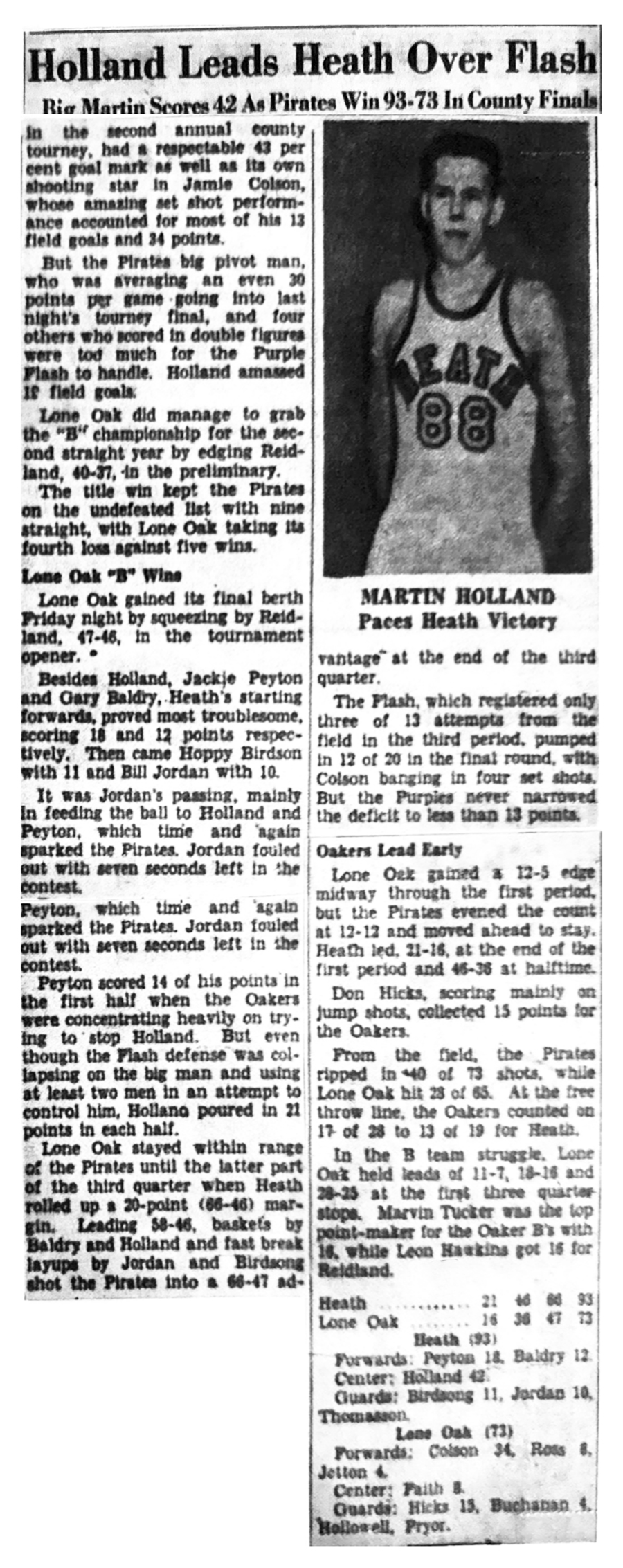 Holland Leads Heath Over Flash 12-3-56