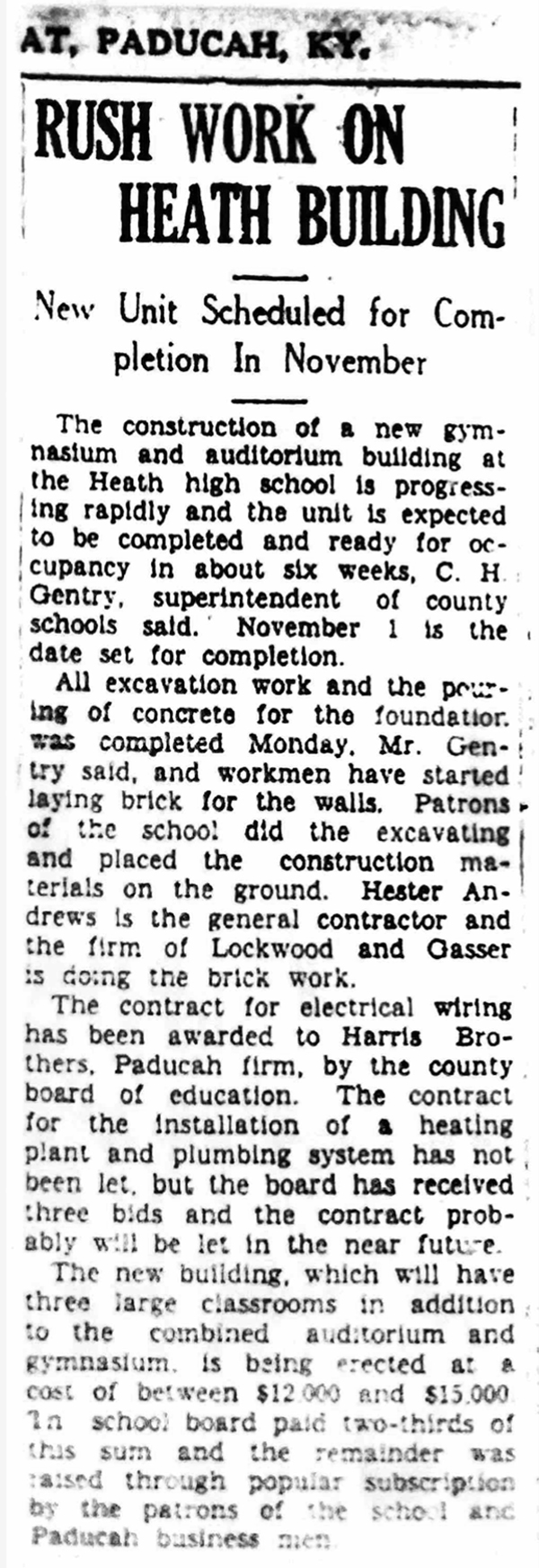 Rush Work on Heath Building 1929